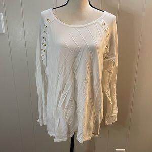 NWT Calvin Klein Lace Up Detailed Sleeve Sweater: